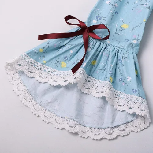 Vista 6 de GRACEART Vestido colonial para niñas, disfraz de pionero de la pradera, 100% algodón (opción de 5 colores), Blanco