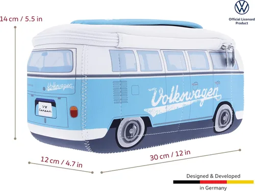 Vista 3 de BRISA VW Collection Volkswagen - Bolsa universal de neopreno para maquillaje, cosméticos, artículos de tocador para farmacia de viaje, en diseño