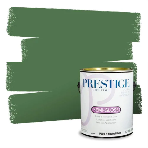 Vista 141 de Prestige Paints - Pintura exterior e imprimación en uno, 1 galón, plano, compatibilidad comparable con el color menta «Whipped Mint» de Behr