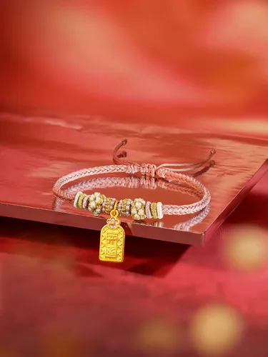 Vista 6 de ZHOU LIU FU 24K Solid Gold Bracelet Luck Fish Real Gold Charm Bracelet Adjustable Jewelry Braided Bracelet for Women Teens Girls