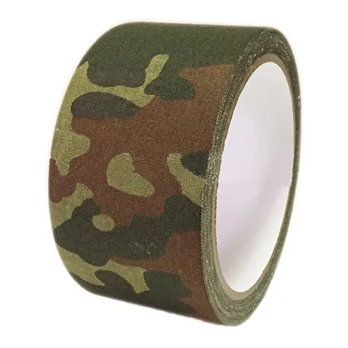 Vista 13 de Cinta adhesiva protectora de camuflaje de 5 cm x 5 m, cinta de camuflaje impermeable y elástica, cinta de envoltura para acampar al aire libre
