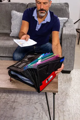 Vista 8 de Med Manager Organizador de medicamentos y carpeta médica portátil, capacidad para (15) botellas de píldoras, (11) botellas de tamaño estándar y (4)