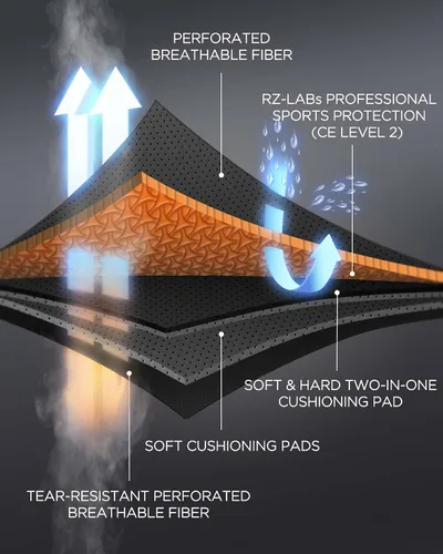 Vista 6 de Pantalones cortos acolchados de protección para snowboard y patinaje CE Nivel 2 Protección resistente para glúteos y coxis
