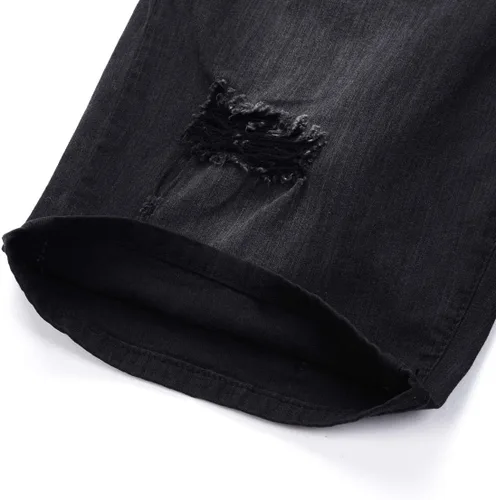Vista 3 de Mono de mezclilla ajustado para hombre Monos Pantalones cortos Pantalones transpirables Dungarees