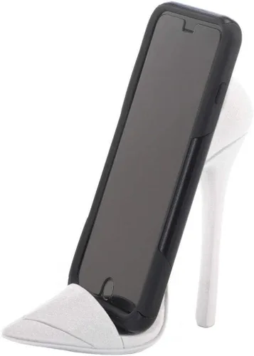 Vista 2 de Deslumbrante soporte de teléfono para zapatos blanco 6x2.5x5.25