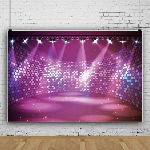Vista 3 de Leyiyi Fondo de concierto de escenario gratuito de 5 x 3 pies, espectáculo de música, entretenimiento, discoteca, club, luces de fondo púrpura