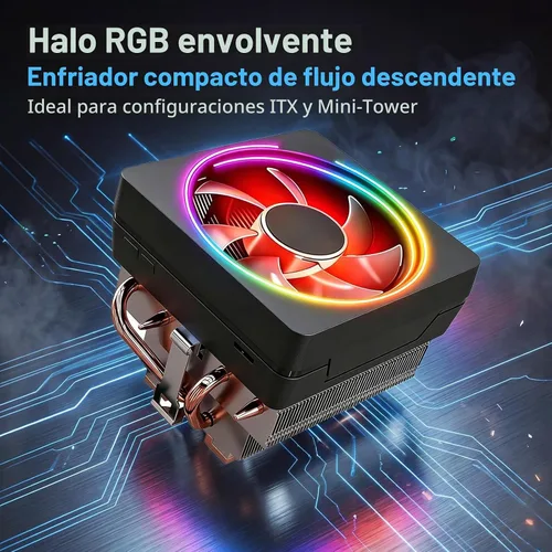 Vista 3 de CPU Wraith Cooler Prism disipador de calor de aluminio base de cobre 4 pines PWM 3.740 in ventilador pasta térmica preaplicada compatible