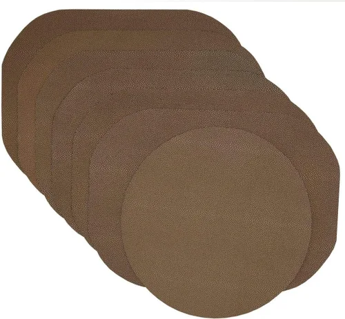 Vista 15 de Juego de 4 manteles individuales rectangulares de vinilo Tan Dot