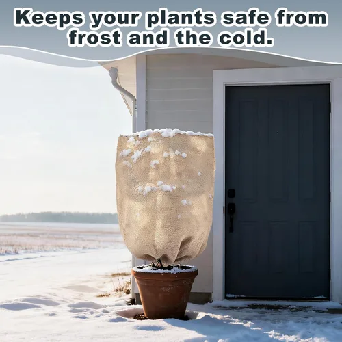 Vista 4 de ANPHSIN Cubiertas de arpillera para plantas de protección contra la congelación para el patio, protector de heladas de invierno grande de 40 x 47
