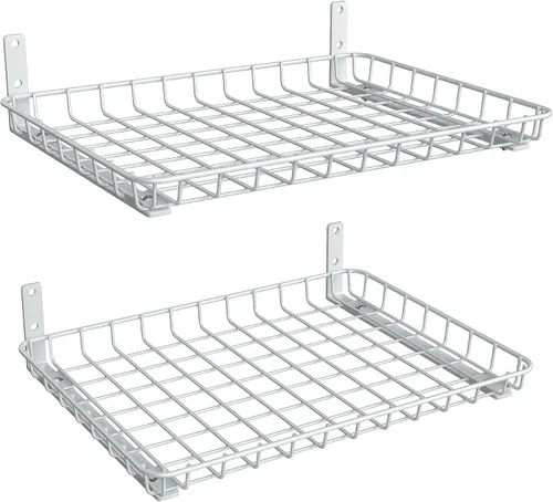 Vista 9 de TORACK Paquete de 2 estantes de pared de 12 x 18 pulgadas, estante de pared de garaje para armario y lavandería, estantes flotantes resistentes