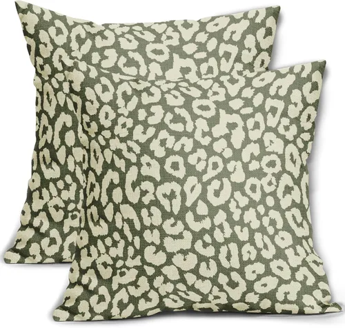 Vista 30 de Juego de 2 fundas de almohada con estampado de leopardo negro de 16 x 16 pulgadas, diseño de animal de guepardo, chinoiserie, fundas de almohada