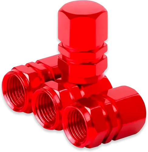 Vista 12 de Tapas de Vástago de Válvula de Neumático de Coche 4 PIEZAS Cubiertas Universales de Vástago Juego de Tapas de Válvula de Neumático de Aluminio