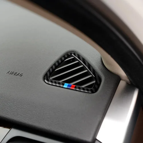 Vista 8 de Calcomanía de fibra de carbono para automóvil, compatible con BMW X5 X6 F15 F16 Accesorios interiores (negro)