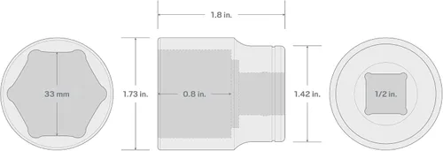 Vista 67 de TEKTON Llave de vaso poco profunda de 6 puntos de 1/2 pulgada de cuadradillo x 1-5/16 pulgadas SHD22033