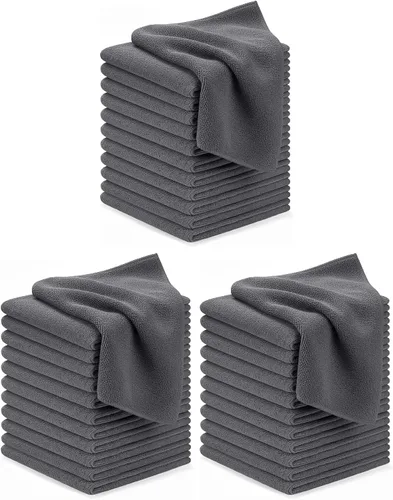 Vista 47 de Avalon Towels Paños de limpieza de microfibra (paquete de 48) – Tamaño 16 x 16 pulgadas, trapos de limpieza altamente absorbentes, sin pelusa Negro