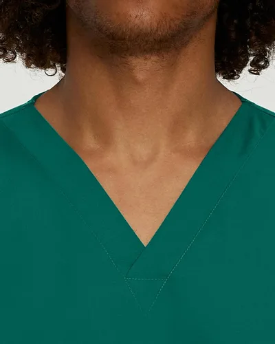 Vista 4 de Landau Scrub Zone LT102 - Camiseta médica unisex de ajuste relajado sin bolsillo con cuello en V