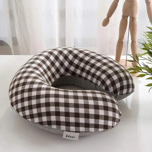 Vista 8 de Almohada de cuello de trigo sarraceno para dormir, almohada en forma de U, almohada de enfriamiento para dormir cervical de viaje, soporte