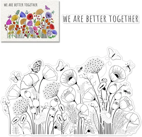Vista 11 de Hying Sellos transparentes para hacer tarjetas y álbumes de fotos, para niñas voladoras, sellos de goma transparente para flores de primavera