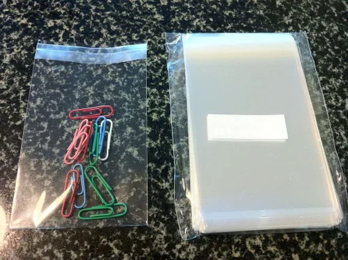 Vista 2 de UNIQUEPACKING 100 bolsas transparentes resellables de celofán/celofán de 2 3/4 x 3 3/4, buenas para artículos de 2 x 3, tarjetas de visita