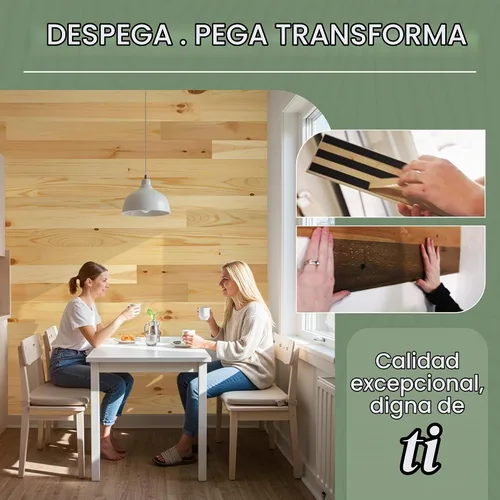 Vista 5 de Timberchic Tablones de pared de madera de pino – Aplicación simple de revestimiento de pared de despegar y pegar para decoración de paredes y Baxter