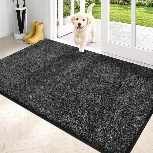 Vista 29 de PURRUGS Tapete para puerta con atrapamiento de suciedad, 20 x 31.5 pulgadas, antideslizante, lavable a máquina, tapete para puerta de perro, tapete