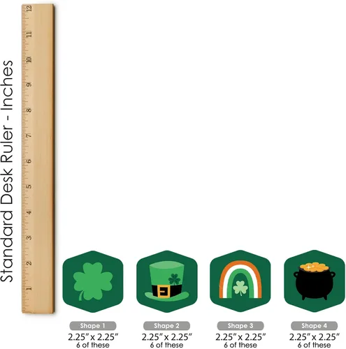 Vista 7 de Big Dot of Happiness Trébol Día de San Patricio – Búsqueda del tesoro de la fiesta del día de San Patricio – 1 soporte y 48 piezas de juego – Juego