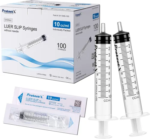 Vista 10 de ProtectX - Paquete de 50 jeringas de 0.0 fl oz con jeringa desechable Luer Slip de 0.88 oz de 1 pulgada para laboratorios científicos
