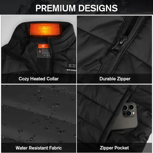 Vista 2 de SNOW LEOPARD Men's Heated Vest with Battery Pack Heated Hunting Vest, Winter Warming Heating Vest for HikingGolfing