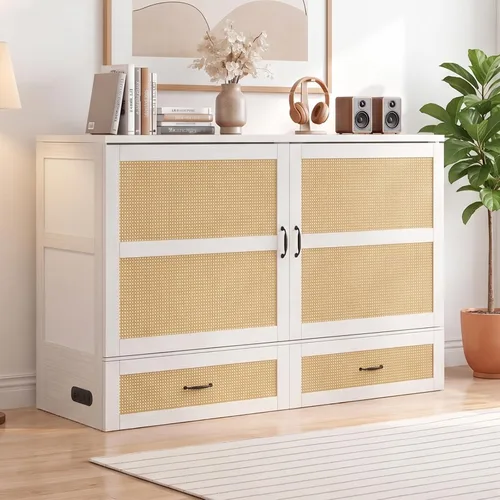 Vista 10 de Mjkone Murphy - Cama de gabinete con colchón plegable de tres pliegues Gris oscuro