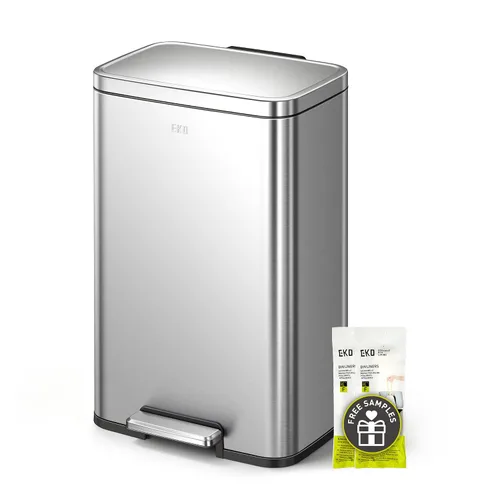 Vista 17 de EKO Madison - Cubo de basura de acero inoxidable cepillado de 1.6 galones o 6 litros, cubo de basura o cubo de reciclaje, forro interior extraíble