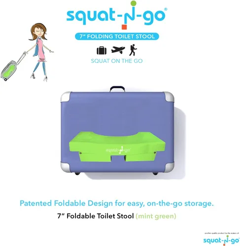 Vista 5 de Taburete plegable Squat N Go de 7 pulgadas, el único taburete plegable para inodoro, práctico y compacto, ideal para viajes, se adapta a todos