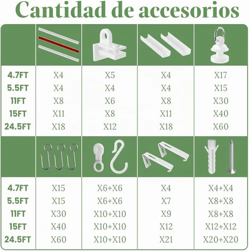Vista 6 de Cortina autoadhesiva para techo, sin taladro, riel de cortina para despegar y pegar, apto para inquilinos para dormitorio, baño, sala de estar