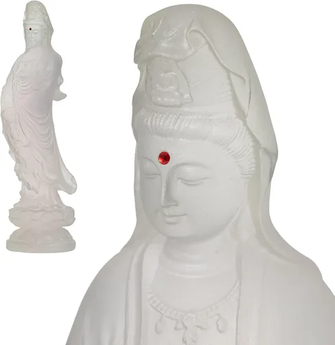 Vista 11 de Estatua de resina de Guan Yin – Quan Yin hecha a mano, Kwan Yin, Quan Am, Kuan Yin, Estatua de Guanyin para altar de meditación, estatua de Buda