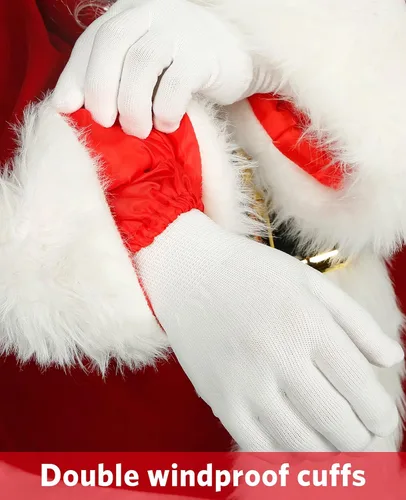 Vista 5 de Disfraz de Papá Noel de Navidad traje de Papá Noel disfraz de Papá Noel para hombres y mujeres traje de Papá Noel color borgoña Borgoña