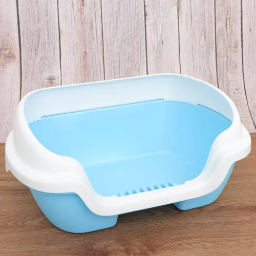 Vista 8 de ULTECHNOVO Caja de arena abierta para gatos con lado alto, bandeja de arena para gatos, inodoro para gatitos con cuchara de tamizar, arena extraíble