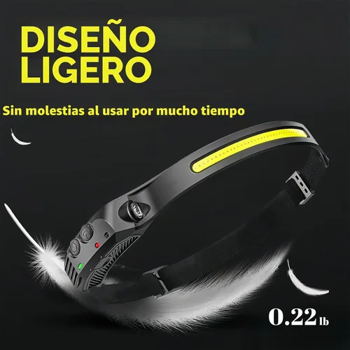 Vista 7 de Linterna frontal 4 piezas, lámpara frontal de haz ancho de 230°, linterna frontal LED recargable con sensor de movimiento, linterna frontal de 5