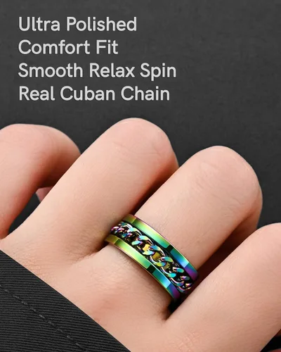 Vista 28 de King Ring 8mm Spinner Ring – Fidget Ring for Men & Women – Designed in USA