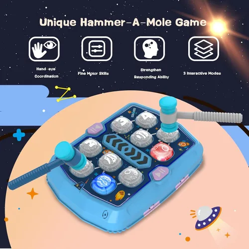 Vista 3 de Whack Game - Juguetes para niños de 3, 4, 5, 6 años, juguetes para niños de 2 a 4 años, 3 modos y juguete interactivo ligero para niños pequeños