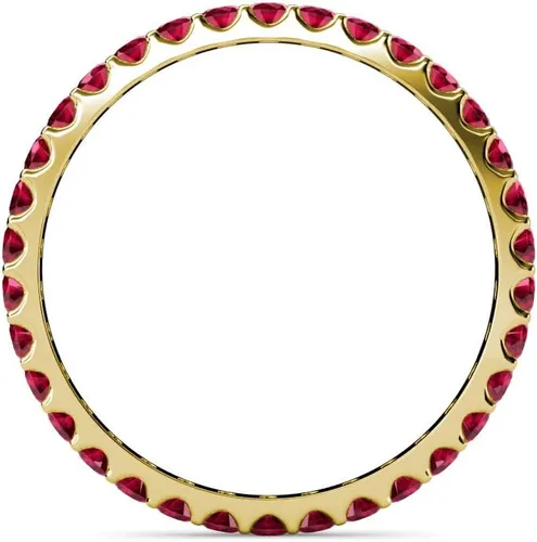 Vista 4 de Ruby 0.88 ctw U-Prong Anillo de eternidad para mujer, apilable, oro de 14 quilates
