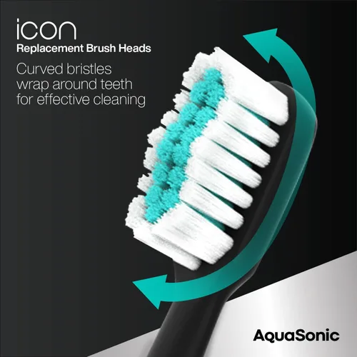 Vista 3 de AquaSonic Cabezales de cepillo de repuesto originales Icon Aceptado por ADA Compatible con AquaSonic Icon Cepillo de dientes 6 cabezales