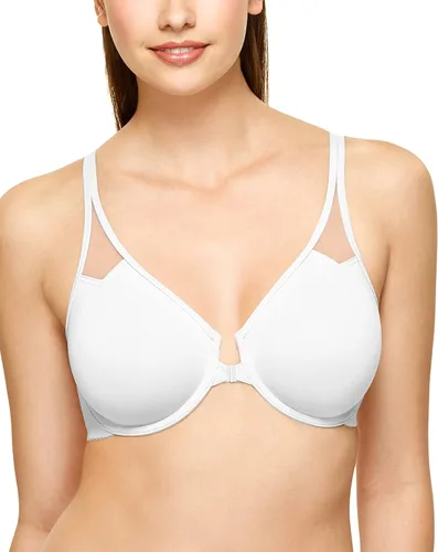 Vista 8 de Wacoal Body By Wacoal - Brasier sin forro con espalda cruzada y cierre frontal para mujer Negro