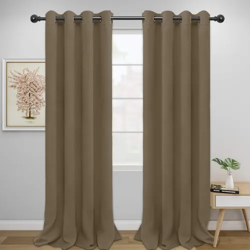 Vista 247 de Easy-Going - Cortinas opacas para dormitorio, aislamiento térmico sólido con ojales, cortinas de ventana para reducción de ruido, cortinas