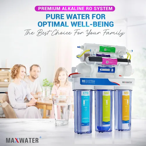 Vista 6 de Max Water 11 etapas 50 GPD (galones por día) RO (ósmosis inversa) + U - V y pH alcalino (5 en 1) sistema de filtro de agua debajo del fregadero