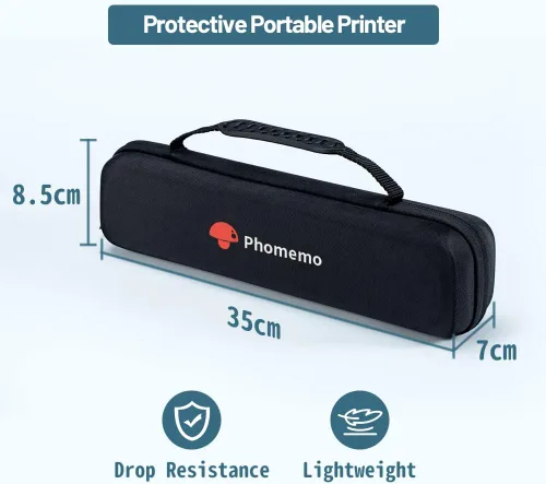 Vista 3 de Phomemo M08F - Impresora térmica portátil y funda, impresoras térmicas inalámbricas sin tinta Bluetooth para viajes y oficina, compatible