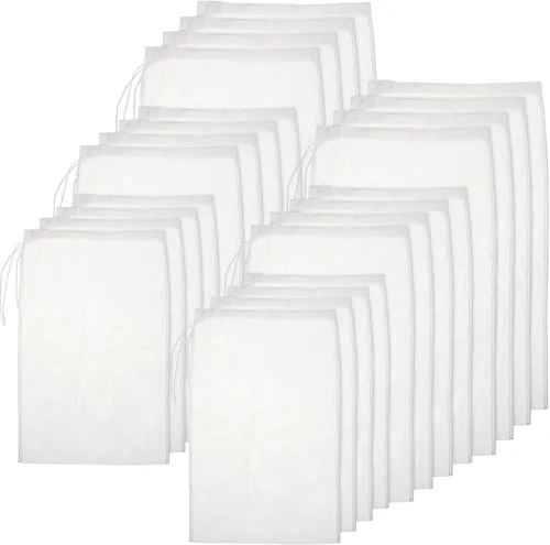 Vista 8 de Boao Paquete de 6 bolsas de leche de nueces, bolsas reutilizables para colar alimentos con cordón de nailon de malla fina, 3 tamaños