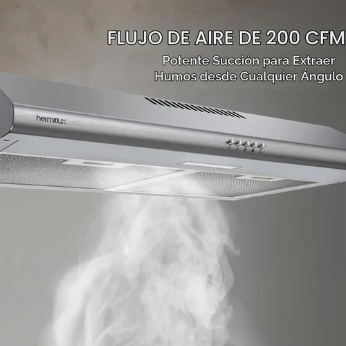Vista 7 de Hermitlux Campana para debajo del gabinete, campana de ventilación de 30 pulgadas con ventilador de escape de 3 velocidades, convertible con y sin