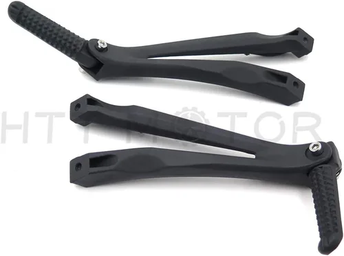 Vista 6 de MT390-005-BK - Soporte de clavijas de pie de pasajero trasero negro plateado compatible con Yzf R1 2004-2008