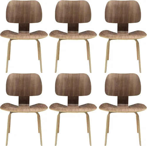 Vista 9 de Modway Fathom Mid-Century Moderna Contrachapado Moldeado Dos Sillas de Cocina y Comedor en Natural