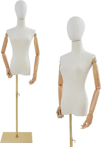 Vista 11 de Forma de vestido de torso de maniquí femenino, vestido de costura con brazos desmontables modelo M-annequin, exhibición de maniquí con base