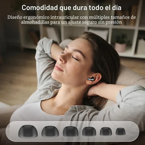 Vista 7 de TOZO Auriculares inalámbricos híbridos con cancelación activa de ruido en Negro